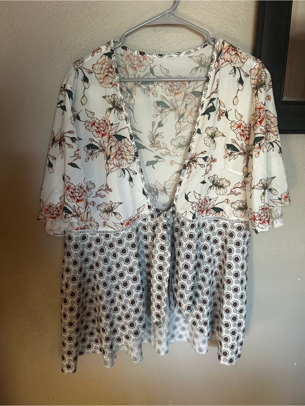 Floral Tie-Front Women's Top